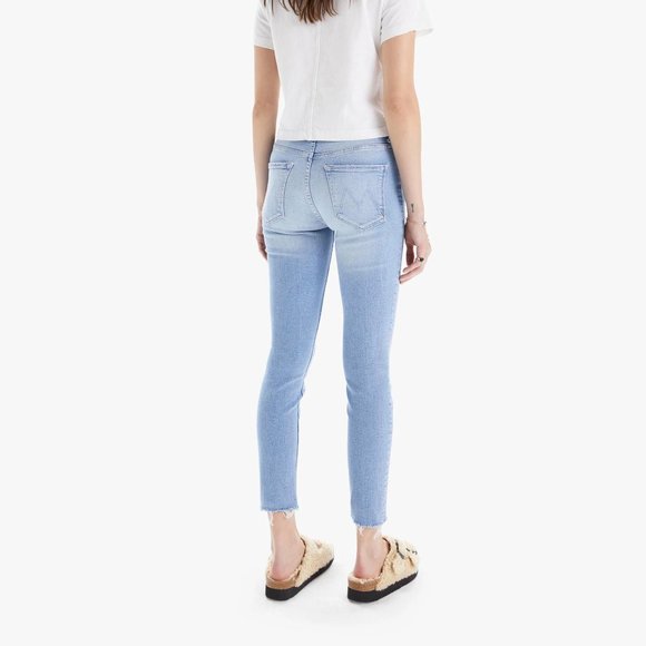 MOTHER The Stunner Ankle Fray in California Cruiser Light Wash Raw Hem Jeans - Picture 2 of 7